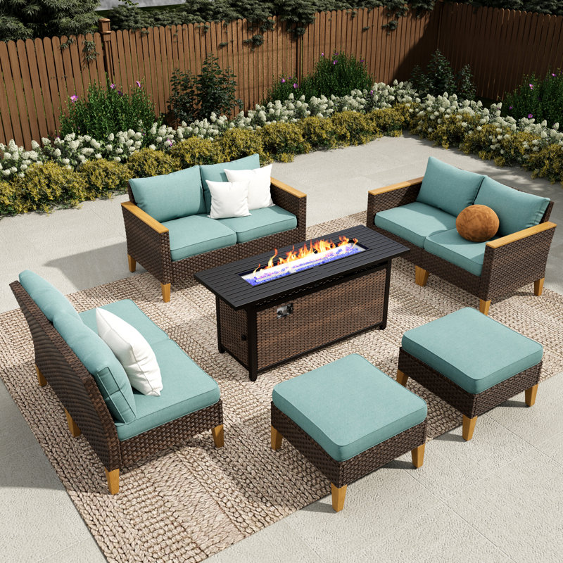 Ensemble de conversation modulaire 8 pièces Shutesbury, Oui, Bleu