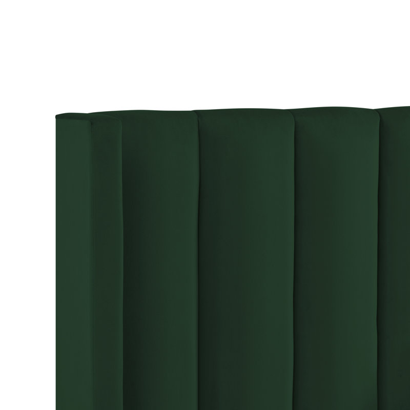 Lit plateforme Lomax, Simple TG, Velours vert