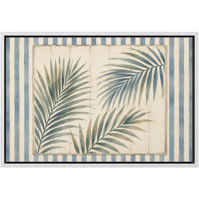 Reproduction d'art sur toile encadrée botanique encadrée, 24" H x 36" W x 1.5" D, White