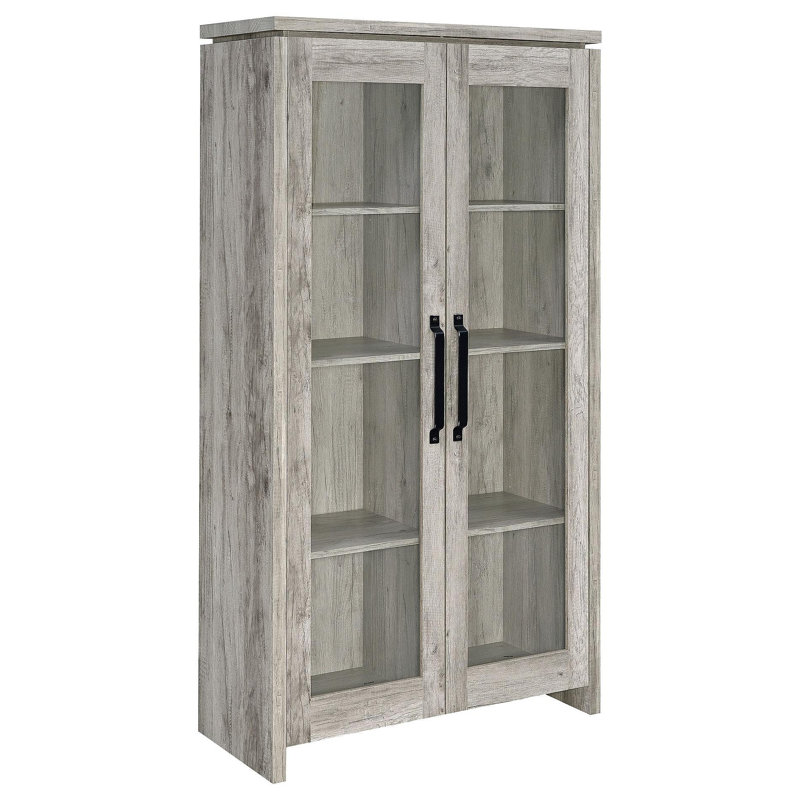 Myerson Grey Driftwood 2-Door Engineered Wood Tall Cabinet