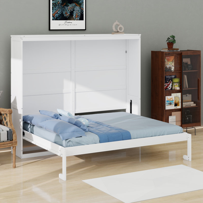Lit escamotable Modern Design, Lit double, Blanc