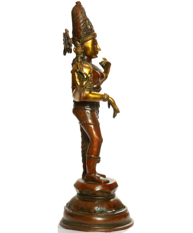 Statue Ardhanarishvara Shiva-Shakti, Rouge