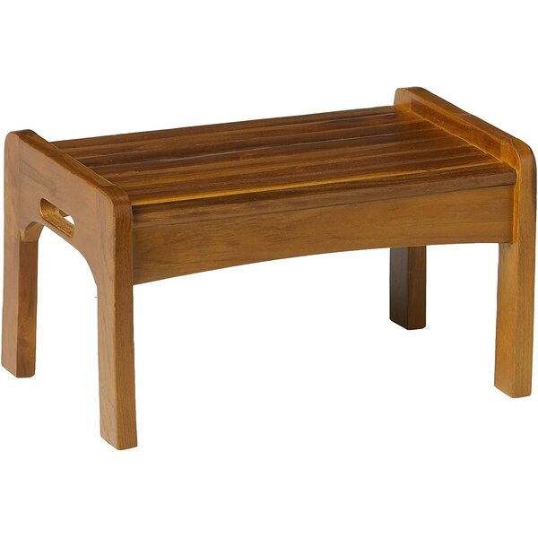 Rebrilliant Iyanna Teak Step Stool & Reviews | Wayfair