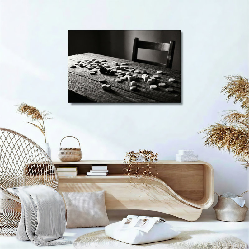Ensemble de 1 tableau sur toile représentant un jeu de dames, 20"H x 30"W, Wrapped Canvas