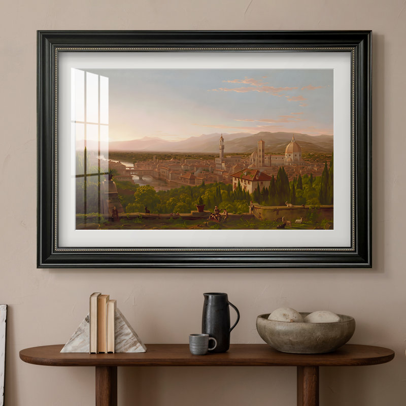 Vue de Florence de San Miniato, 1837 - Thomas Cole - Estampe encadrée sur mesure, Format intérieur 20 po x 28 po