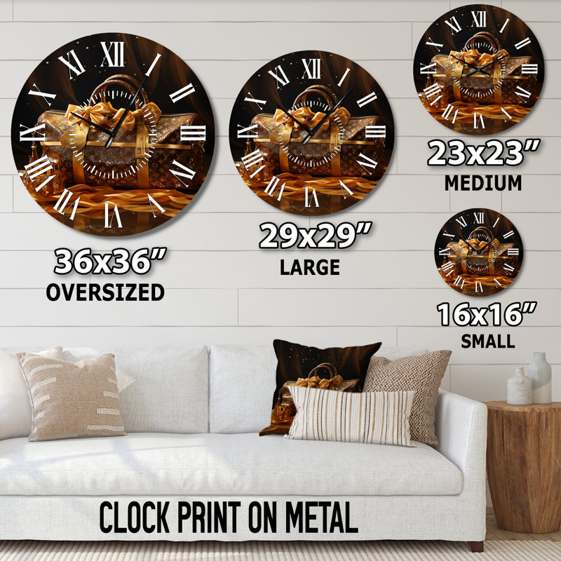 Horloge murale Lv Golden Opulence, Surdimensionné