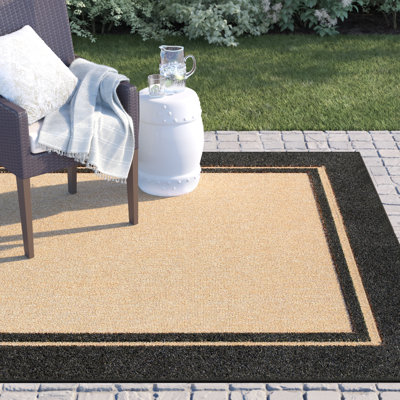 Tapis d'intérieur et d'extérieur gris charbon Laub Sand