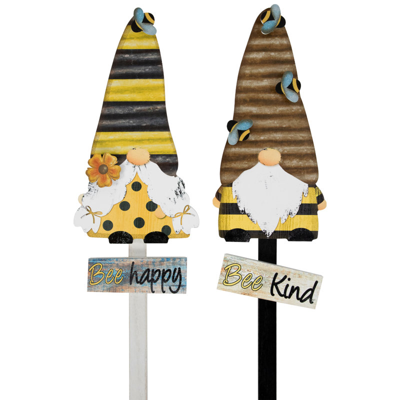 Piquet de jardin en bois Gnomes d'abeilles