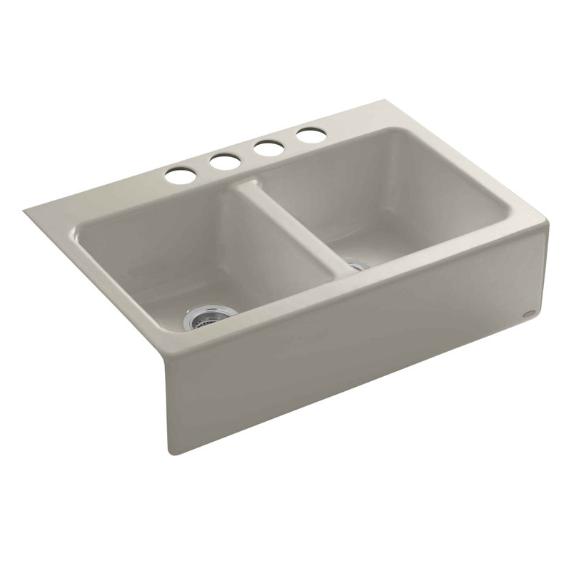 Évier de cuisine campagnard à tablier frontal L 33 po x l 22,125 po Hawthorne™, Banc de sable