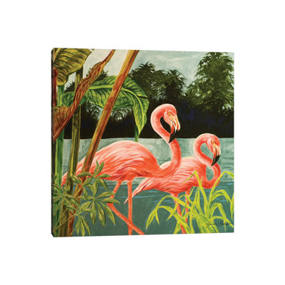 Tropical Flamingo II 1 Piece Wrapped Canvas Painting