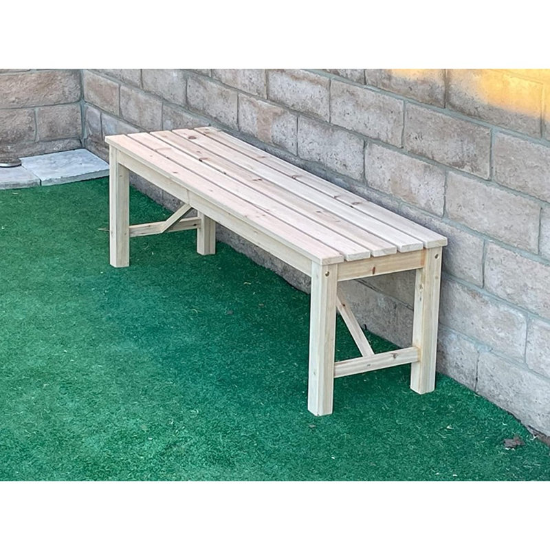 Banc d'extérieur en bois avec porche sans dossier intérieur