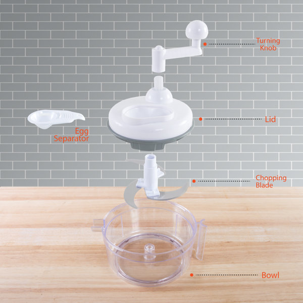 Hand Crank Food Processor Manual Food Chopper Egg Blender