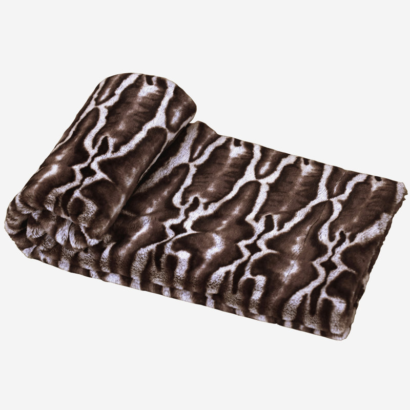 Knitted Throw Blanket, Brown
