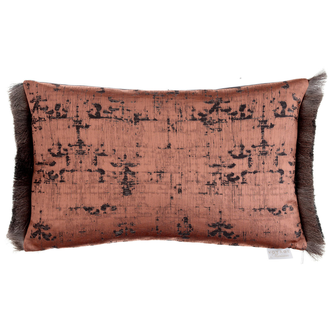 Feathers Abstract Rectangular Lumbar Cushion with Filling