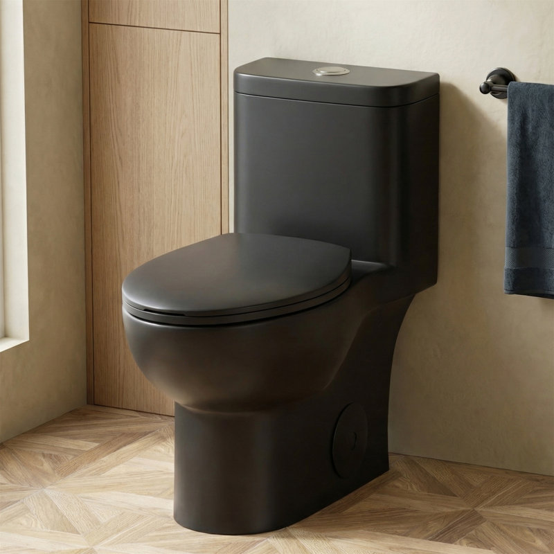 Tornado Flush One-Piece Toilet, 1.1/1.6 GPF Dual Flush Siphonic S-Trap 12", Rimless Bowl with Soft Closing Seat, WaterSense & CUPC Certified