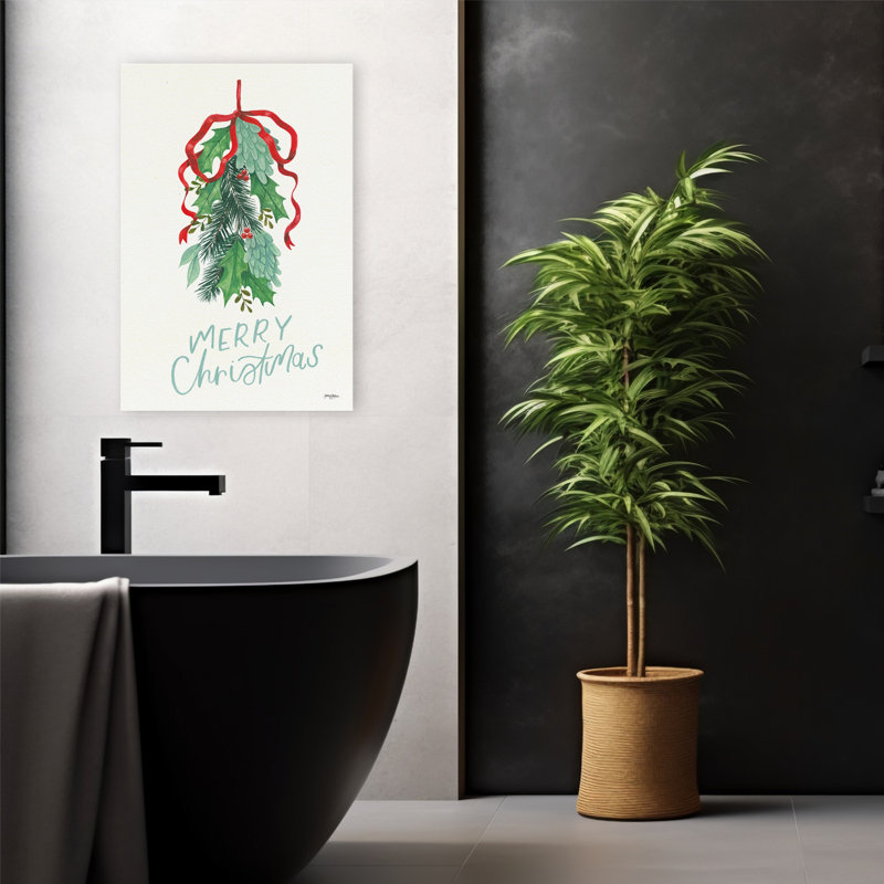 Holly and Pine V - Berries Bows Christmas - art vert, H 24 po x l 16 po