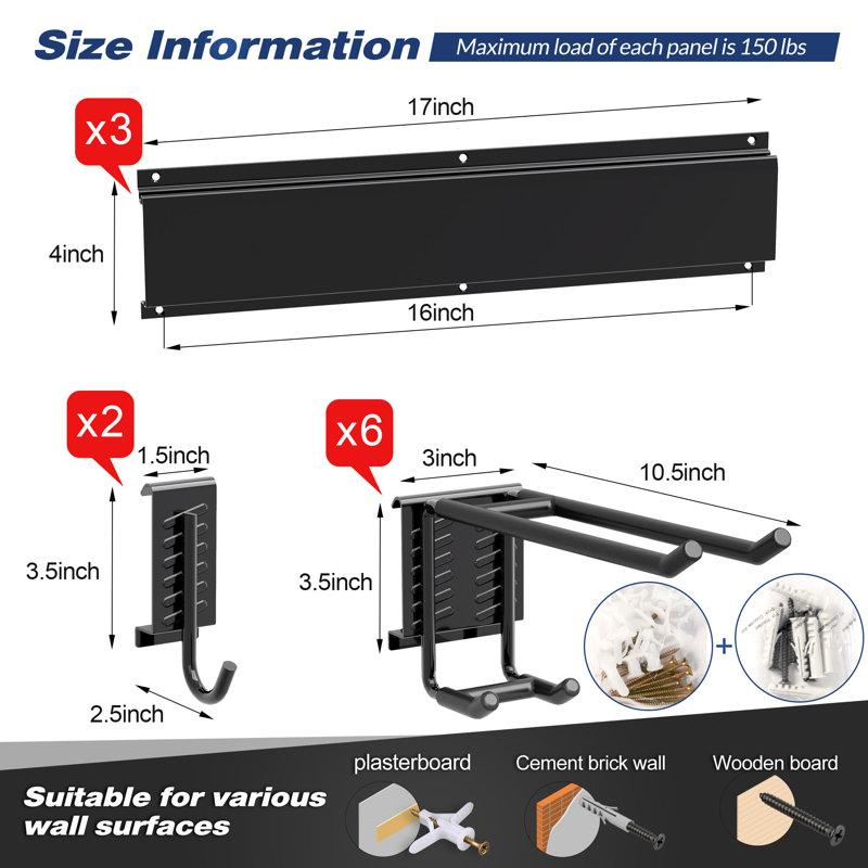 Garage Tool Storage Rack, Heavy Duty Garage Storage Organizer Rack System Wall Mounted Tool, 51 inch