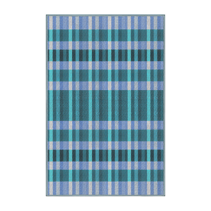 Tapis bleu ciel à motifs, Rectangle 2 pi x 4 pi