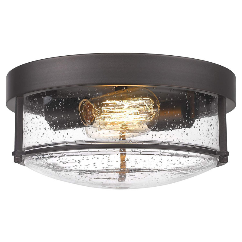 Plafonnier encastré 2 lumières 12 po Lolke, Bronze huilé