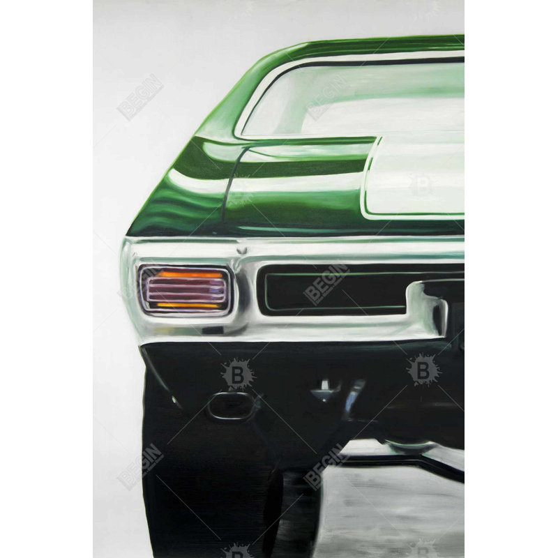 " Classic Dark Green Car "