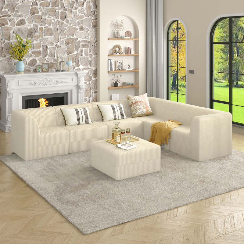 Canapé modulaire Boneless L, Beige