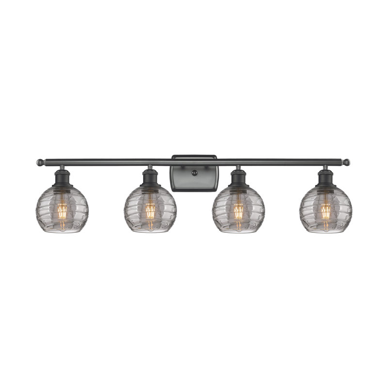 4 - Light Dimmable Vanity Light, White Polished Chrome