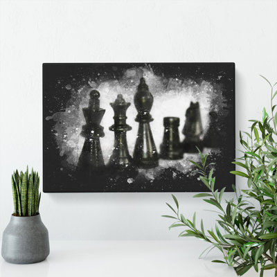 Chess Pieces Paint Splash - Wall Art