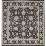 Wool Oriental Area Rug in Cream/Dark Gray