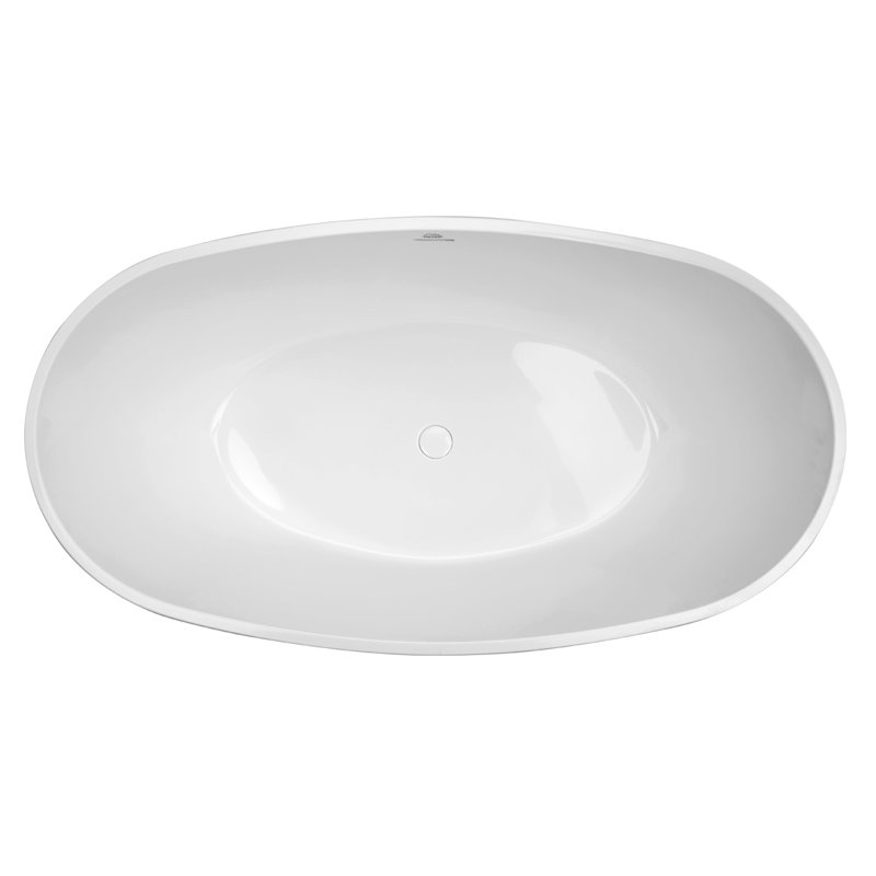 Alamo 58'' L Air Bathtub, Glossy White, Satin Brass