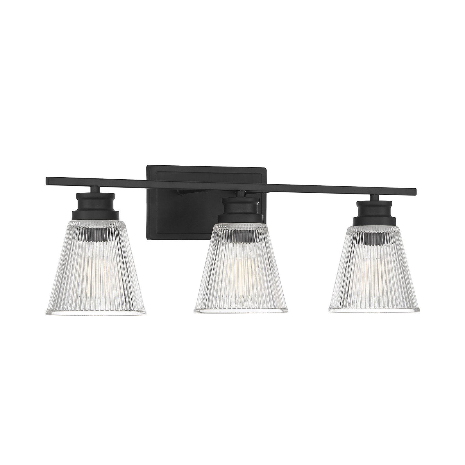 Parvati 3 Light Dimmable Vanity Light, Matte Black