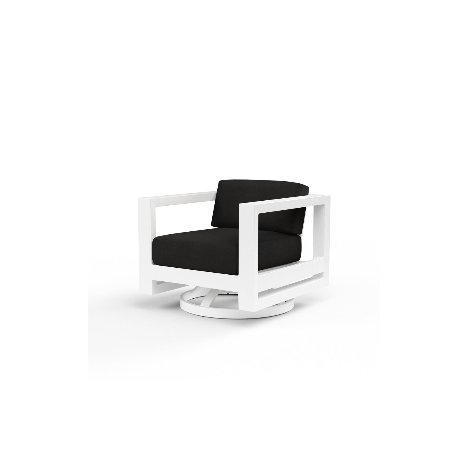 Camela Swivel Aluminum Outdoor Lounge Chair , Sunbrella® Cushions Included, Spectrum Carbon Sunbrella® Plainweave