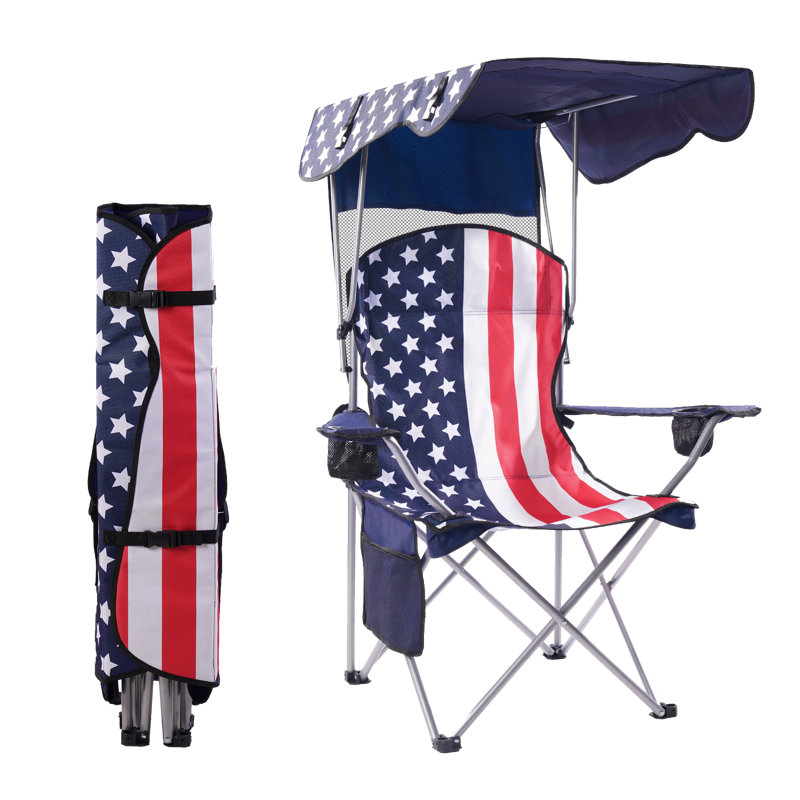 Portable Chair With Shade Canopy Beach Chairs For Adults Canopy Shade Seating Camping And Folding Chairs For Outside, Black