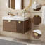 Meuble-lavabo simple 36 po avec comptoir en faux marbre, meuble-lavabo flottant avec lavabo, tiroir en U et bois massif multicouche-841586560