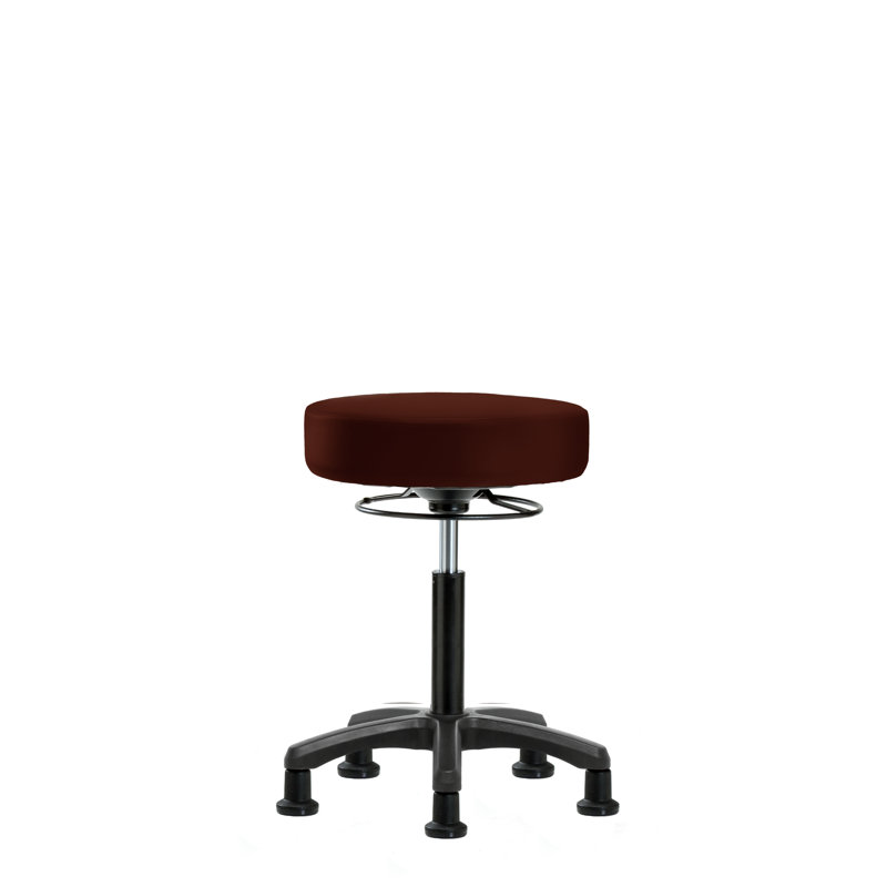 Kaiya Adjustable Height Lab Stool, Glides, Burgundy