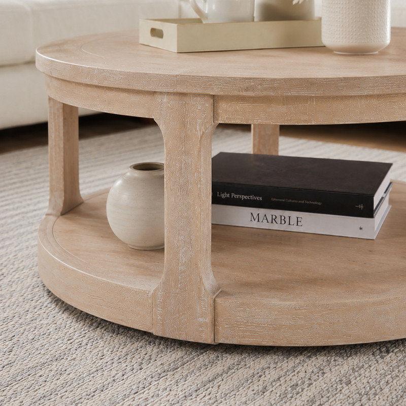 Table basse 40 "à 2 niveaux avec roulettes 40", Chêne