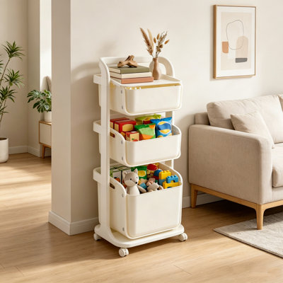3-Tier Laundry Basket, Laundry Cart with Wheels