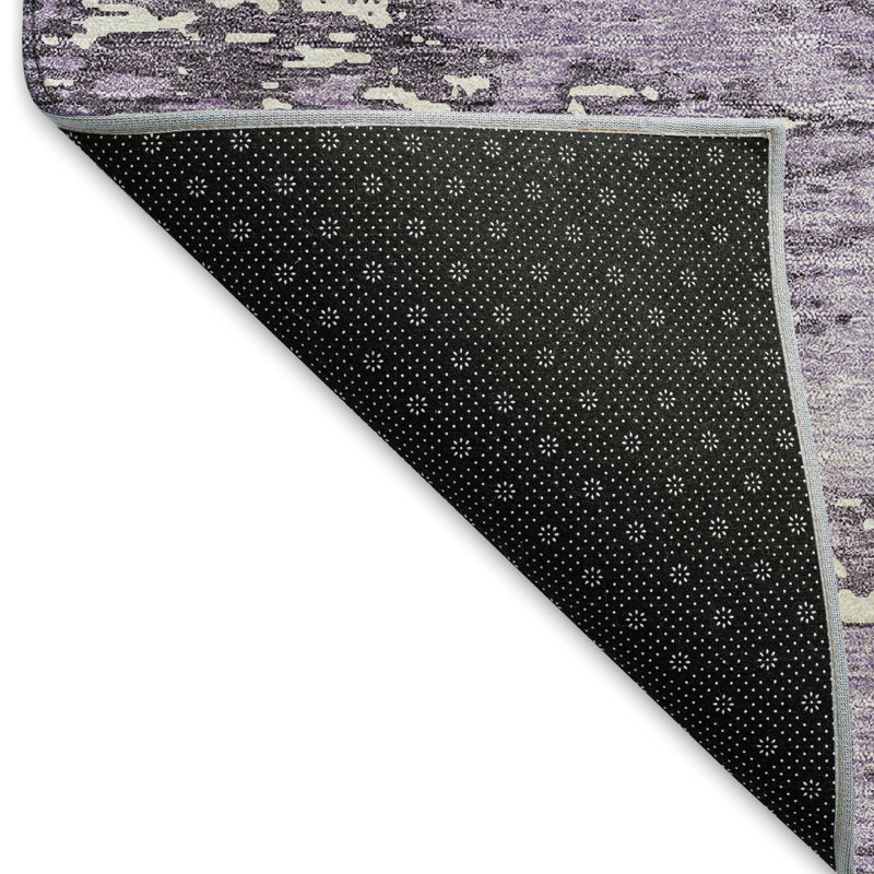 Premium Machine Washable Prisco Lavender Rug, Round 8'