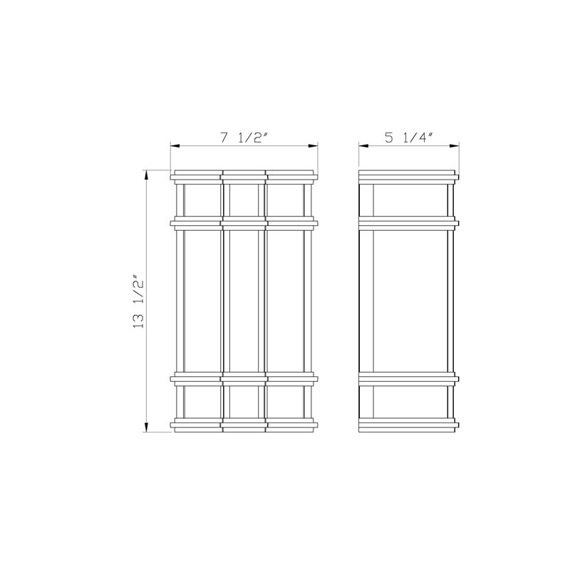 MONTE LED Large Outdoor Wall Sconce, Black, 13.5" H x 7.5" W x 5.25" D