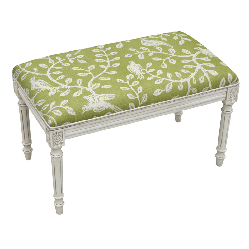 Banc en bois Birds and Vines, Vert chartreuse