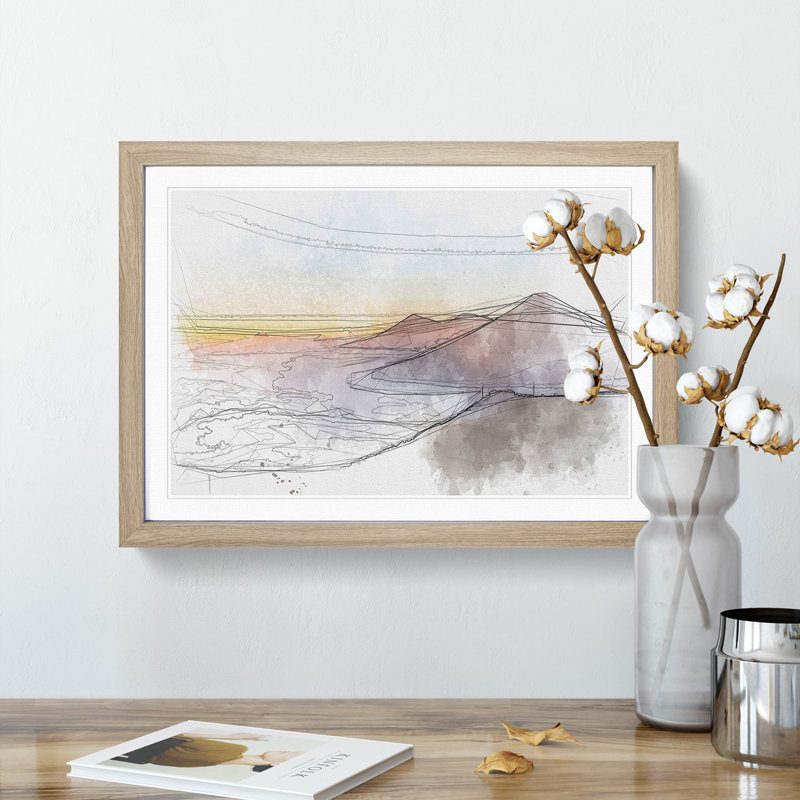 Over the Volcano in Guatemala - Picture Frame Graphic Art Print, 40cm H x 60cm W x 2cm D, Oak Framed