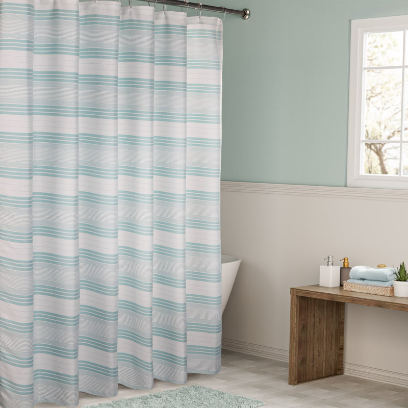 Rideau de douche Beach Stripe, Oeuf de merle bleu