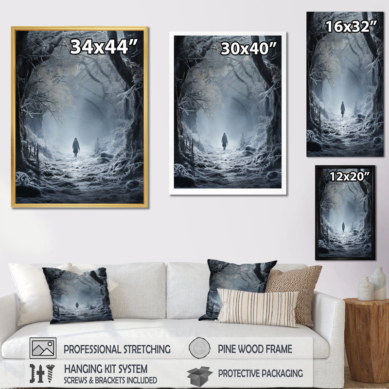 Winter Solitude - paysages, impressions d'art mural, Toile tendue, H 40 po x l 30 po x P 1,5 po