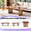 Rattan Solid Wood Rectangular Coffee Table