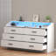 Commode 6 tiroirs avec prise de courant Vikky, commode avec éclairage DEL, organisateur de commode moderne-1100989755
