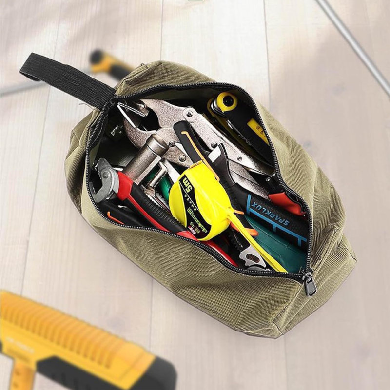 600D Waterproof Oxford Cloth Zipper Tool Bags, 2 Pack Multi-Purpose Small Tool Pouch with Handle for Garage Office Storage