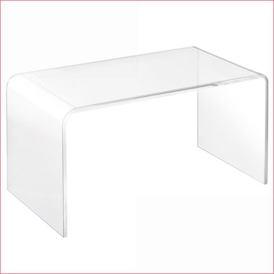 32” Minimalist Acrylic Waterfall Coffee Table - Transparent, Space-Enhancing &amp; Nearly Unbreakable