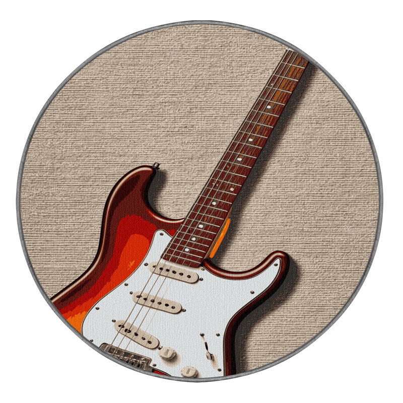  Tapis lavable pour guitare électrique, Rond 6 pi