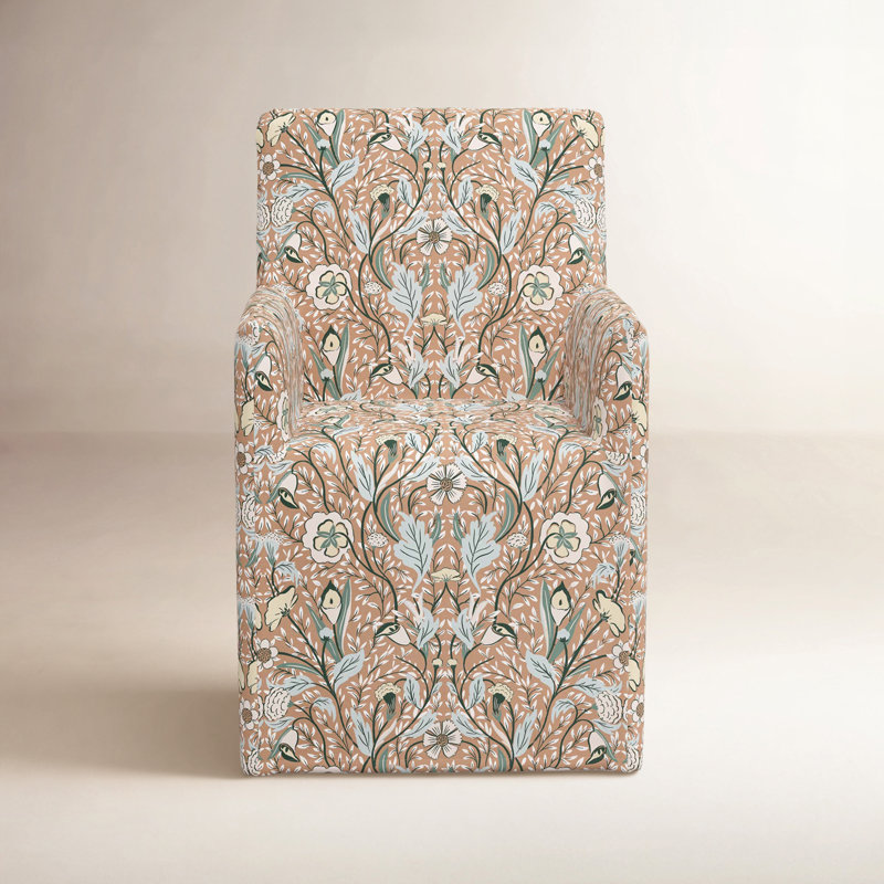 Chaise de salle à manger Silvia, Morris pêche, motif botanique