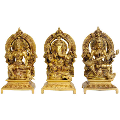 Statue Lakshmi, Ganesha et Saraswati
