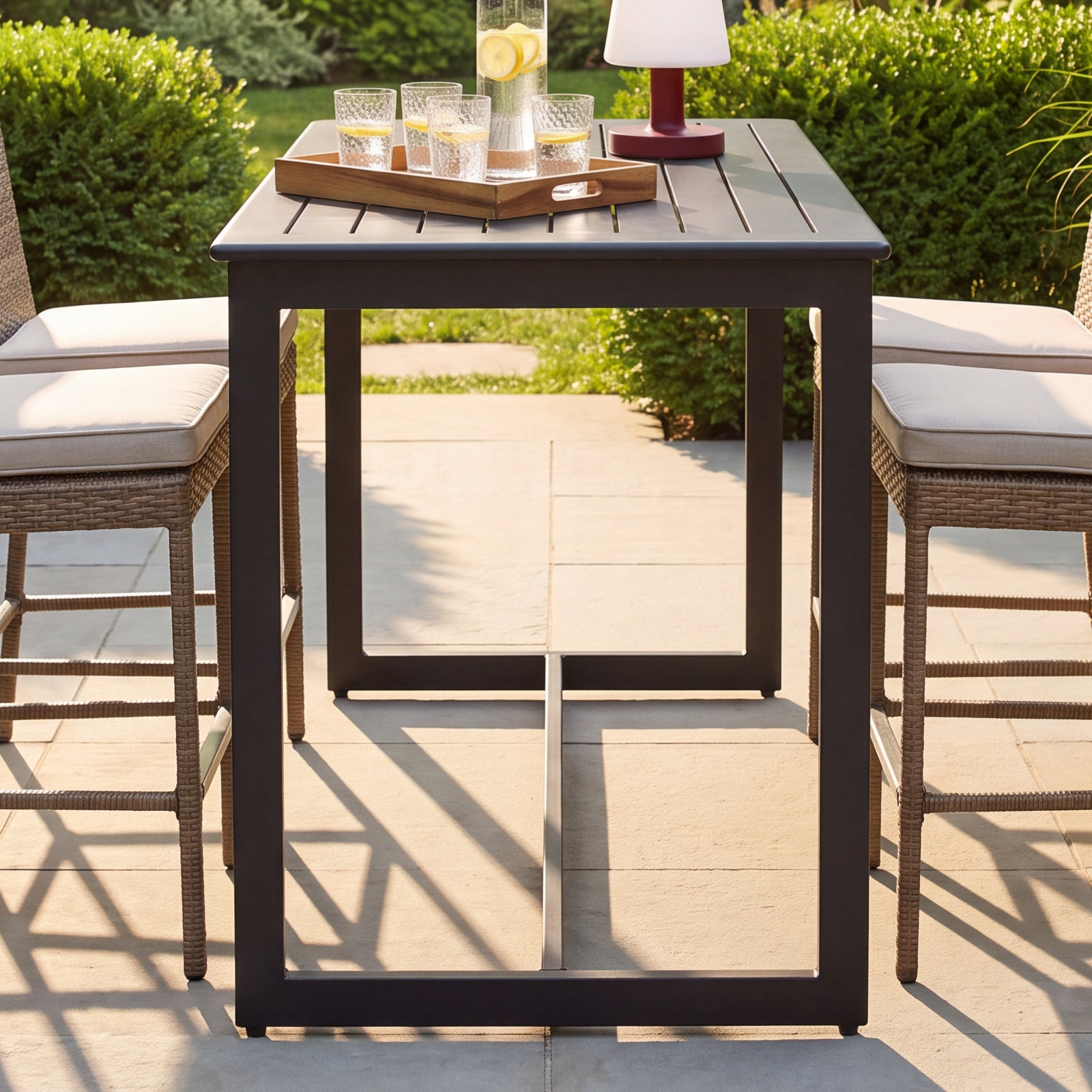 Glenna 27.8'' Metal Outdoor Bar Table